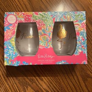 Lilly Pulitzer Flamingo Stemless Glasses
